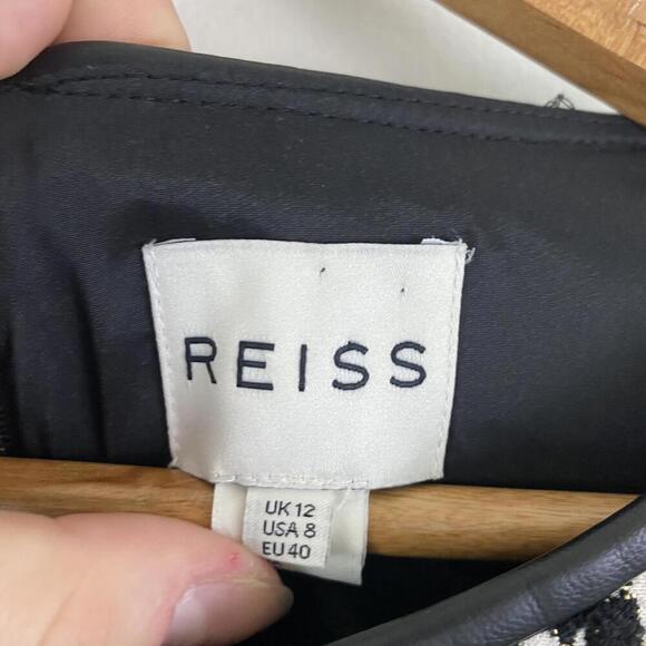 REISS black white metallic abstract animal print dress - Picture 3 of 7